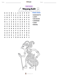 Wayang Kulit druckbare Arbeitsblatt Vorschau