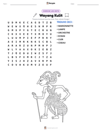 Aperçu de la feuille de travail imprimable Wayang Kulit