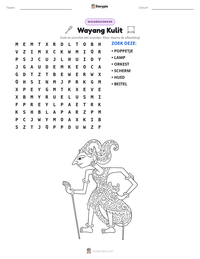 Wayang Kulit afdrukbare werkblad voorbeeld