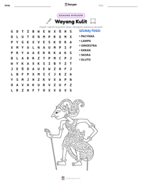 Podgląd drukowalnego arkusza ćwiczeń Wayang Kulit