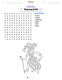 Wayang Kulit yazdırılabilir çalışma sayfası önizlemesi