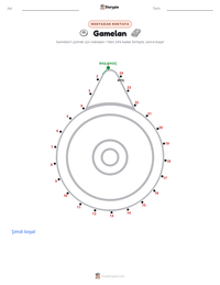 Gamelan yazdırılabilir çalışma sayfası önizlemesi