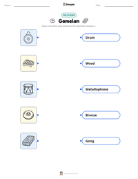 Gamelan printable worksheet preview
