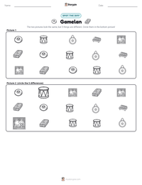 Gamelan printable worksheet preview