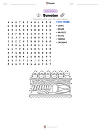 Gamelan printable worksheet preview