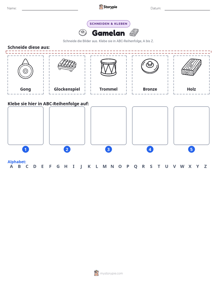 Schneiden & Einfügen Alphabet