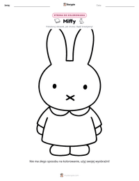 Podgląd drukowalnego arkusza ćwiczeń Miffy