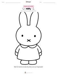 Prévia da folha de atividades imprimível Miffy