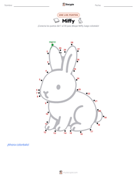 Vista previa de la hoja de trabajo imprimible de Miffy