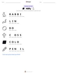 Miffy printable worksheet preview