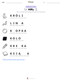 Podgląd drukowalnego arkusza ćwiczeń Miffy
