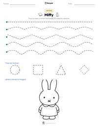 Vista previa de la hoja de trabajo imprimible de Miffy