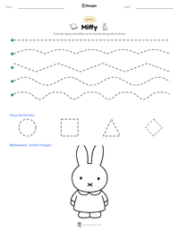 Aperçu de la feuille de travail imprimable Miffy