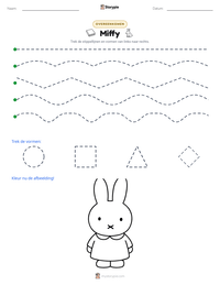 Miffy afdrukbare werkblad voorbeeld