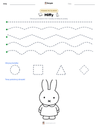 Podgląd drukowalnego arkusza ćwiczeń Miffy