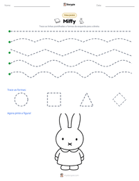 Prévia da folha de atividades imprimível Miffy