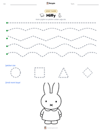 Miffy yazdırılabilir çalışma sayfası önizlemesi