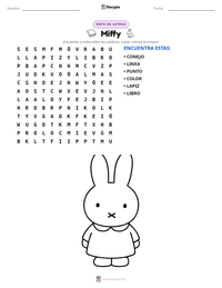 Vista previa de la hoja de trabajo imprimible de Miffy
