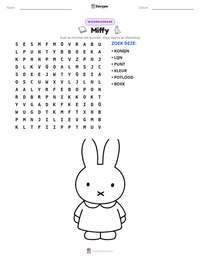 Miffy afdrukbare werkblad voorbeeld