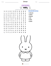 Prévia da folha de atividades imprimível Miffy