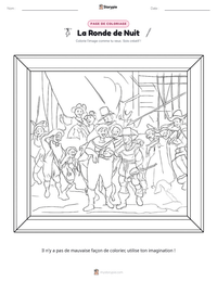 Aperçu de la feuille de travail imprimable La Ronde de Nuit