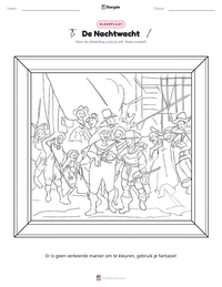 De Nachtwacht afdrukbare werkblad voorbeeld