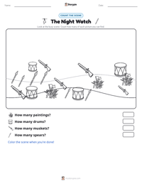 The Night Watch printable worksheet preview