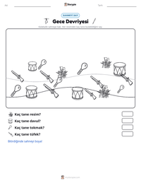 Gece Devriyesi yazdırılabilir çalışma sayfası önizlemesi