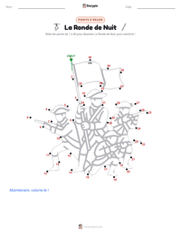 Aperçu de la feuille de travail imprimable La Ronde de Nuit