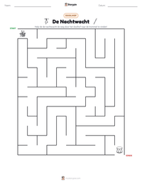 De Nachtwacht afdrukbare werkblad voorbeeld