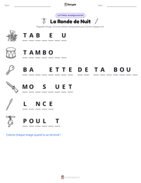 Aperçu de la feuille de travail imprimable La Ronde de Nuit