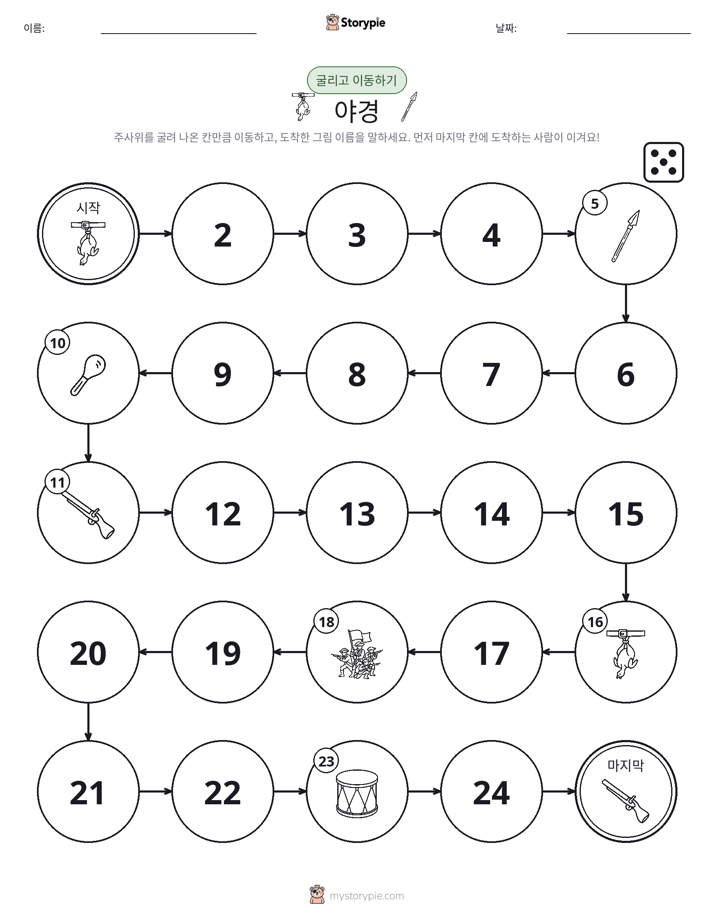 주사위 굴리고 이동하기 게임