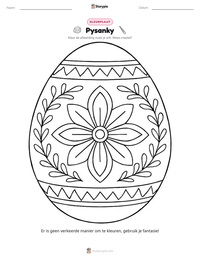 Pysanky afdrukbare werkblad voorbeeld
