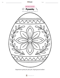 Pysanky yazdırılabilir çalışma sayfası önizlemesi
