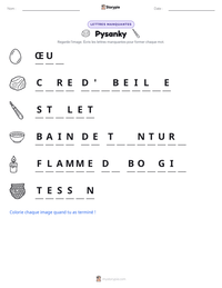 Aperçu de la feuille de travail imprimable Pysanky