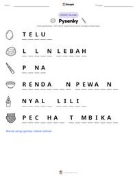 Prabaca lembar kerja cetak Pysanky