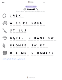 Podgląd drukowalnego arkusza ćwiczeń Pisanki