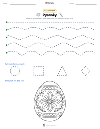 Pysanky druckbare Arbeitsblatt Vorschau
