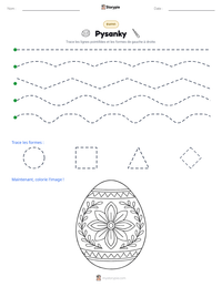 Aperçu de la feuille de travail imprimable Pysanky
