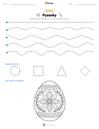 Anteprima della scheda stampabile di Pysanky