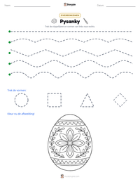 Pysanky afdrukbare werkblad voorbeeld