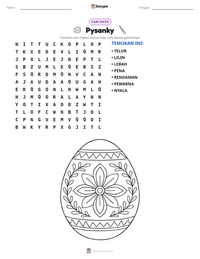 Prabaca lembar kerja cetak Pysanky