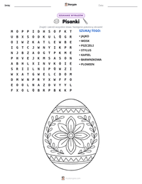 Podgląd drukowalnego arkusza ćwiczeń Pisanki