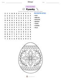 Prévia da folha de atividades imprimível Pysanky