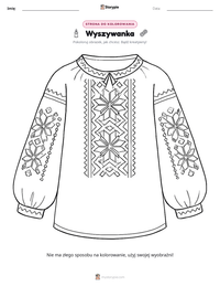 Podgląd drukowalnego arkusza ćwiczeń Wyszywanka
