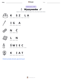 Podgląd drukowalnego arkusza ćwiczeń Wyszywanka