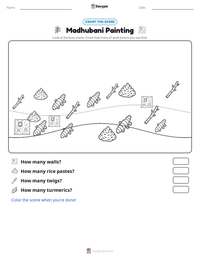 Madhubani Painting printable worksheet preview