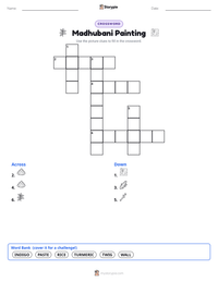 Madhubani Painting printable worksheet preview