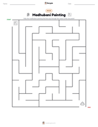 Madhubani Painting printable worksheet preview