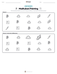 Madhubani Painting printable worksheet preview